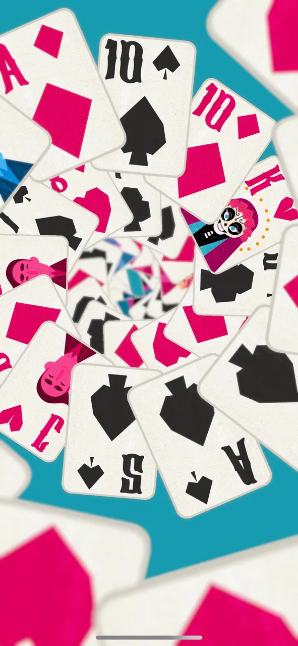 Cards falling on a table